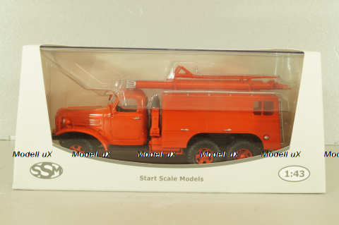 ПМЗ-16В, пожарный автомобиль на шасси Зис-151 1958, красный, SSM1574, SSM 1:43