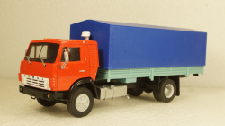 Камаз-5325 Тент, длинный кузов красный/голубой, Алник 1:43