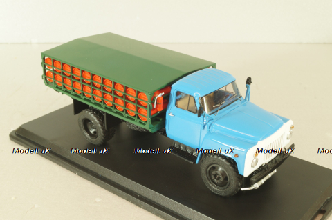 ГТК-40(53) автомобиль для перевозки газовых балонов, на шасси Газ-53 1958, красный, SSM1390, SSM 1:43