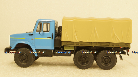 Зил-4334 с тентом синий/хаки, Алник43 1:43