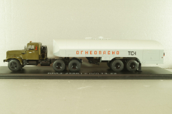 Краз-258Б1 с п/прицепом топливозаправщиком ТЗ-22, хаки/серый, SSM7071, SSM 1:43