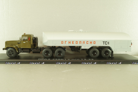 Краз-258Б1 с п/прицепом топливозаправщиком ТЗ-22, хаки/серый, SSM7071, SSM 1:43