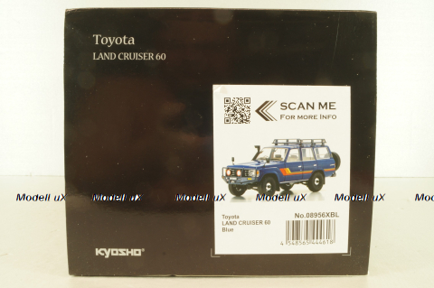 Toyota Land Cruiser 60 1981, blue, w/roof rack + (08956XBL), KYO8956XL, Kyosho 1:18