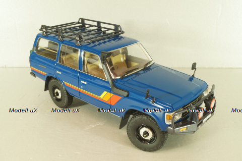 Toyota Land Cruiser 60 1981, blue, w/roof rack + (08956XBL), KYO8956XL, Kyosho 1:18