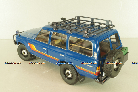 Toyota Land Cruiser 60 1981, blue, w/roof rack + (08956XBL), KYO8956XL, Kyosho 1:18