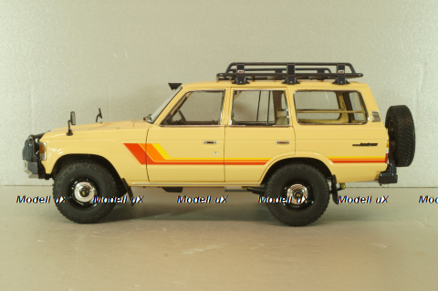 Toyota Land Cruiser 60 1981, beige, w/roof rack + (08956XBE), KYO8956XE, Kyosho 1:18