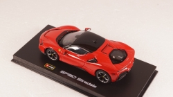 Ferrari SF90 hybrid stradale 2019 red, Burago 1:43