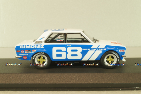 Datsun 510 BRE #68 1972, white/blue, 86346, Greenlight 1:43
