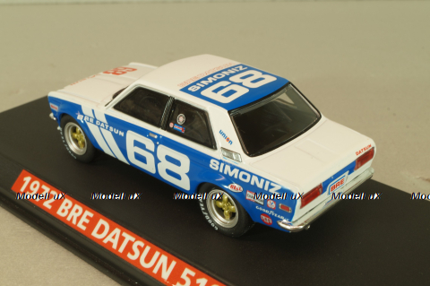 Datsun 510 BRE #68 1972, white/blue, 86346, Greenlight 1:43