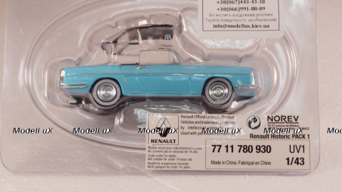 Renault Floride Convertible with removable Softtop 1959-1963 lightblue/black, Norev 1:43