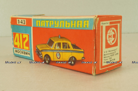 Москвич-412 А8, ГАИ, 3 зажима,Тантал/Радон 1:43