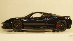 Ferrari 488 Pista, dark blue/silver, Burago 1:24