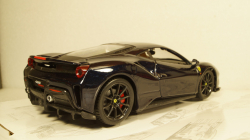 Ferrari 488 Pista, dark blue/silver, Burago 1:24