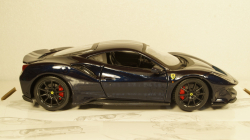 Ferrari 488 Pista, dark blue/silver, Burago 1:24