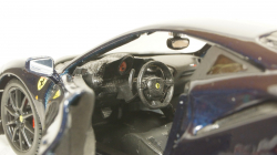 Ferrari 488 Pista, dark blue/silver, Burago 1:24