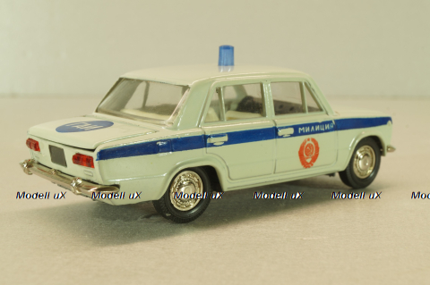 Ваз-2101 Милиция, бело-голубой, сентябрь 1990г.,  Тантал/Радон 1:43