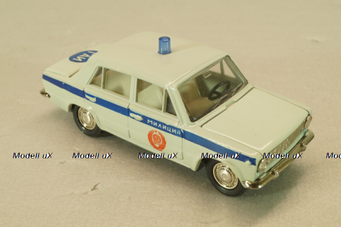 Ваз-2101 Милиция, бело-голубой, сентябрь 1990г.,  Тантал/Радон 1:43