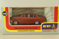 Москвич-408 бордовый, декабрь 97г., Агат 1:43