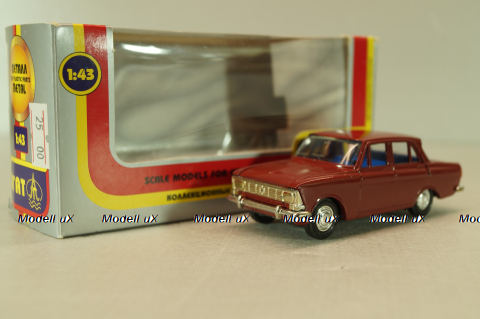 Москвич-408 бордовый, декабрь 97г., Агат 1:43