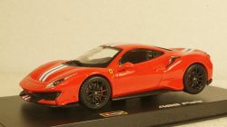 Ferrari 488 Pista year 2018 corsa red metallic, Burago 1:43