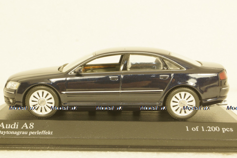 Audi A8 D3, Facelift 2005, dark blue, 400011802, Minichamps 1:43