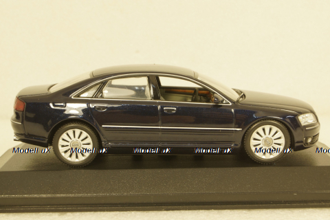 Audi A8 D3, Facelift 2005, dark blue, 400011802, Minichamps 1:43