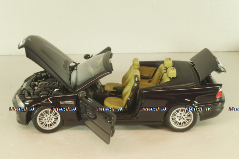 BMW M3 Cabriolet (E46) 2001, black, Kyosho 1:18