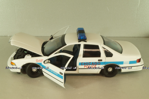 Chevrolet Caprice Police Chicago 1993, white, UT Models 1:18
