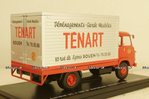 Saviem SG4 MB59 Truck Leger Tenart 1969, red, Hachette 1:43