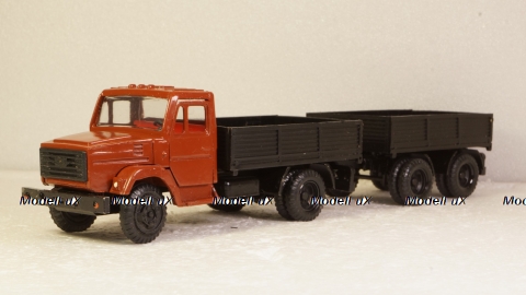 Зил-4331 бортовой с прицепом красный/черный, з-д Вега 1:43