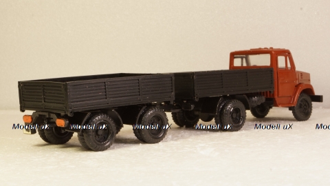 Зил-4331 бортовой с прицепом красный/черный, з-д Вега 1:43