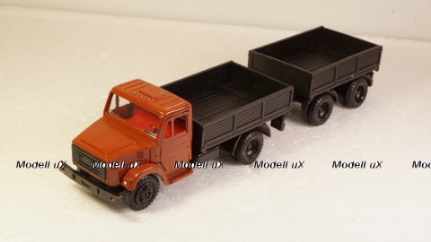 Зил-4331 бортовой с прицепом красный/черный, з-д Вега 1:43
