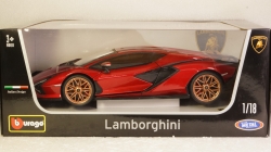 LAMBORGHINI SIAN FKP 37 HYBRID 2020 red, Burago 1:18