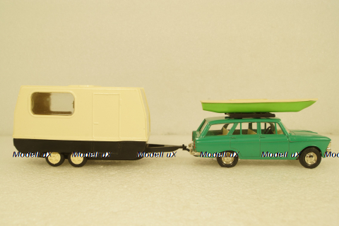 Москвич-426 зеленый с прицепом Дача, Фирма Досуг 1:43