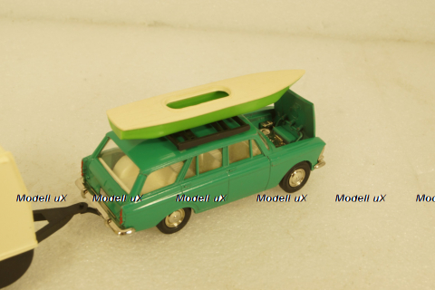 Москвич-426 зеленый с прицепом Дача, Фирма Досуг 1:43