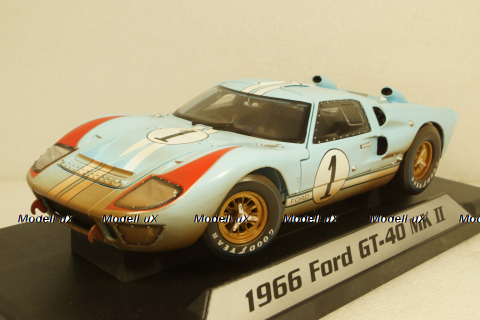 Ford GT40 MK II Dirty Version #1 24h LeMans 1966 Miles, Hulme, Shelby Collectibles 1:18