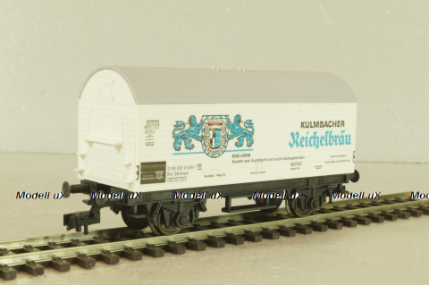 Вагон грузовой, закрытый beer "Kulmbacher Reichelbräu" 2-х осный DB, эпоха III, белый, HO, 5046, Fleischmann H0 1:87
