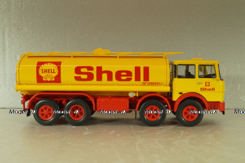 Fiat 691 N fuel tanker "Shell" 1970, yellow/red, Camion D'epoca #73, 1:43