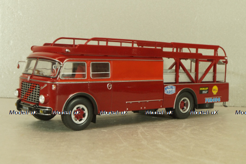 Fiat 642 RN2 Bartoletti racing car transporter 1957, red, Camion D'epoca #76, 1:43