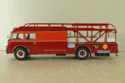 Fiat 642 RN2 Bartoletti racing car transporter 1957, red, Camion D'epoca #76, 1:43