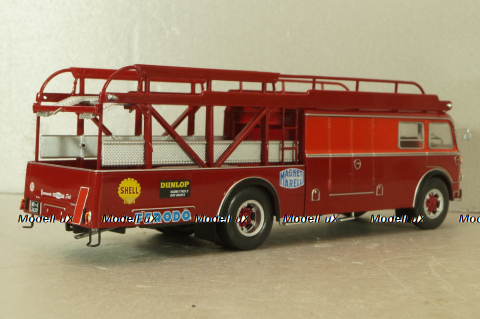 Fiat 642 RN2 Bartoletti racing car transporter 1957, red, Camion D'epoca #76, 1:43