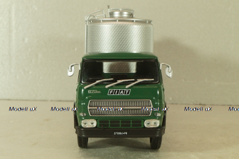Fiat 673 NR Trasporto Latte 1969, green/silver, Camion D'epoca #73, 1:43