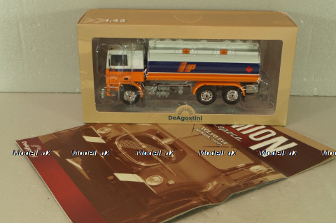 Volvo F12 fuel tanker 1977, white/orange, Camion D'epoca #74, 1:43