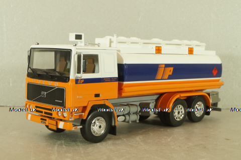 Volvo F12 fuel tanker 1977, white/orange, Camion D'epoca #74, 1:43
