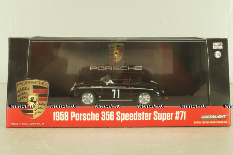Porsche 356 Speedster Super #71, black, 86538, Greenlight 1:43