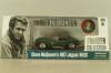 Jaguar XKSS 1957 with figuren Steve McQueen, green, McQueen Collection, 86434, Greenlight 1:43