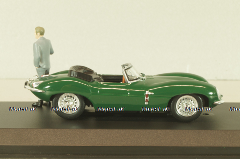 Jaguar XKSS 1957 with figuren Steve McQueen, green, McQueen Collection, 86434, Greenlight 1:43