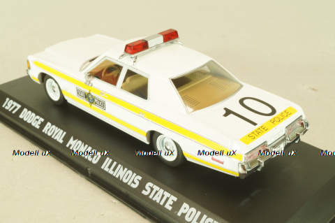 Dodge Royal Monaco 1977, Police Illinois state from movie "Blues Brothers" 1980, 86424, Greenlight 1:43