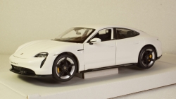 Porsche Taycan Turbo S, white, Burago 1:24