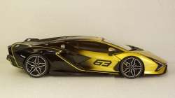 Lamborghini Sian FKP 37 2020 (Yellow Fade Color), 11100, Burago 1:18